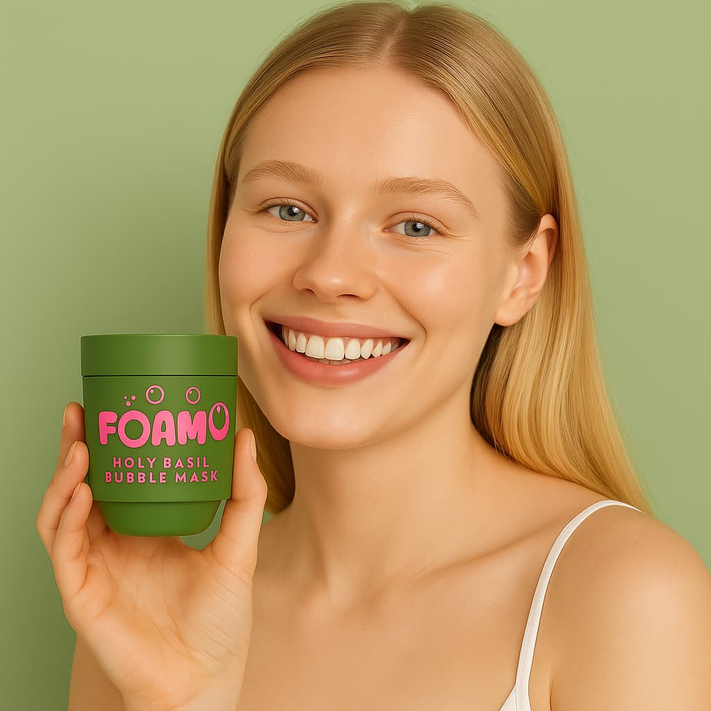 FOAMO™ Holy Basil Bubble Mask Today only: Free Brush & 50%Off