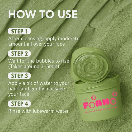 FOAMO™ Holy Basil Bubble Mask Today only: Free Brush & 50%Off