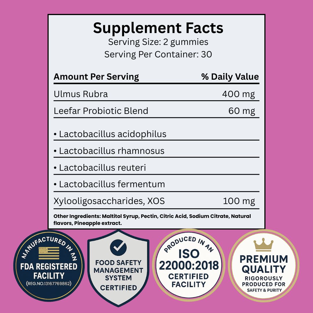 Women's Probiotic+Slippery Elm Gummies - Daily Feminine Support