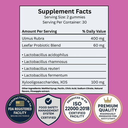 Women's Probiotic+Slippery Elm Gummies - Daily Feminine Support
