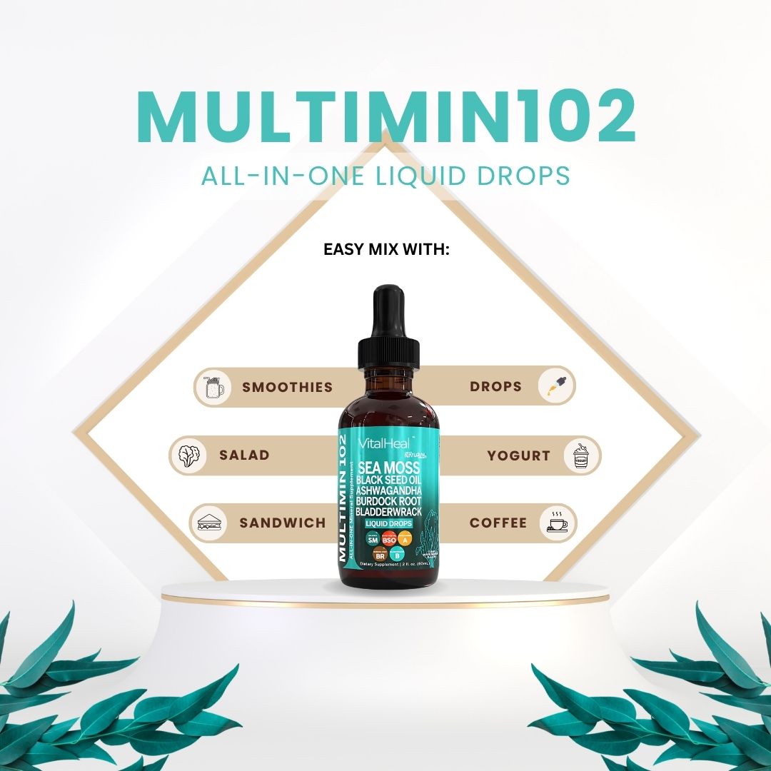 Sea Moss Liquid Drops with Black Seed Oil for Ultimate Wellness Support