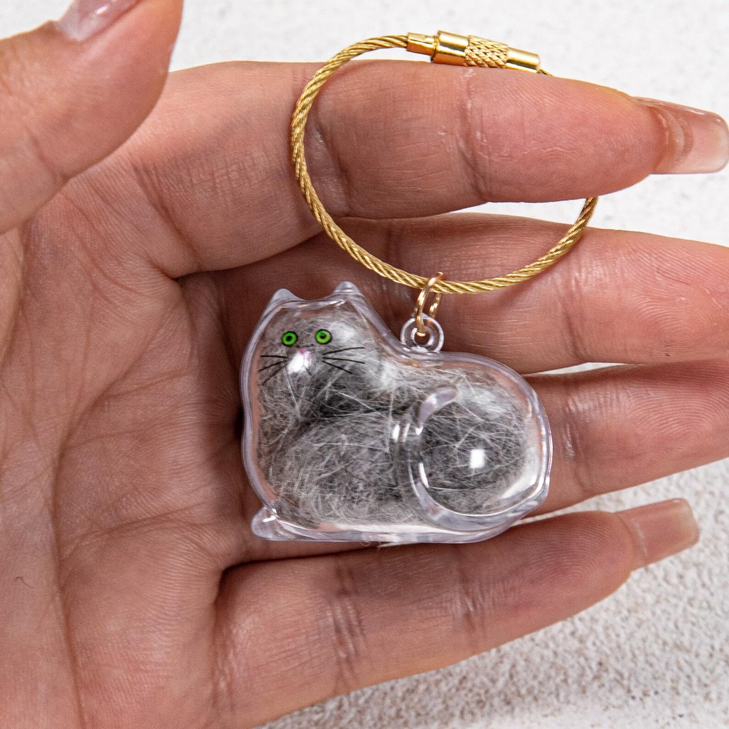Cat Hair Memorial Keychain 🐾