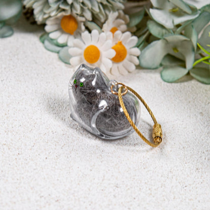 Cat Hair Memorial Keychain 🐾