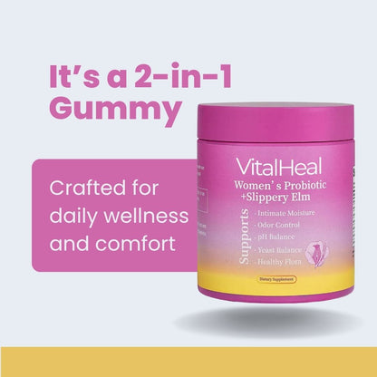 Women's Probiotic+Slippery Elm Gummies - Daily Feminine Support