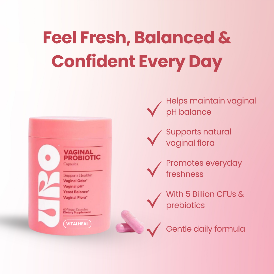 URO Vaginal Probiotic Capsules – Women’s Daily Supplement with 5 Billion CFUs for pH & Odor Balance