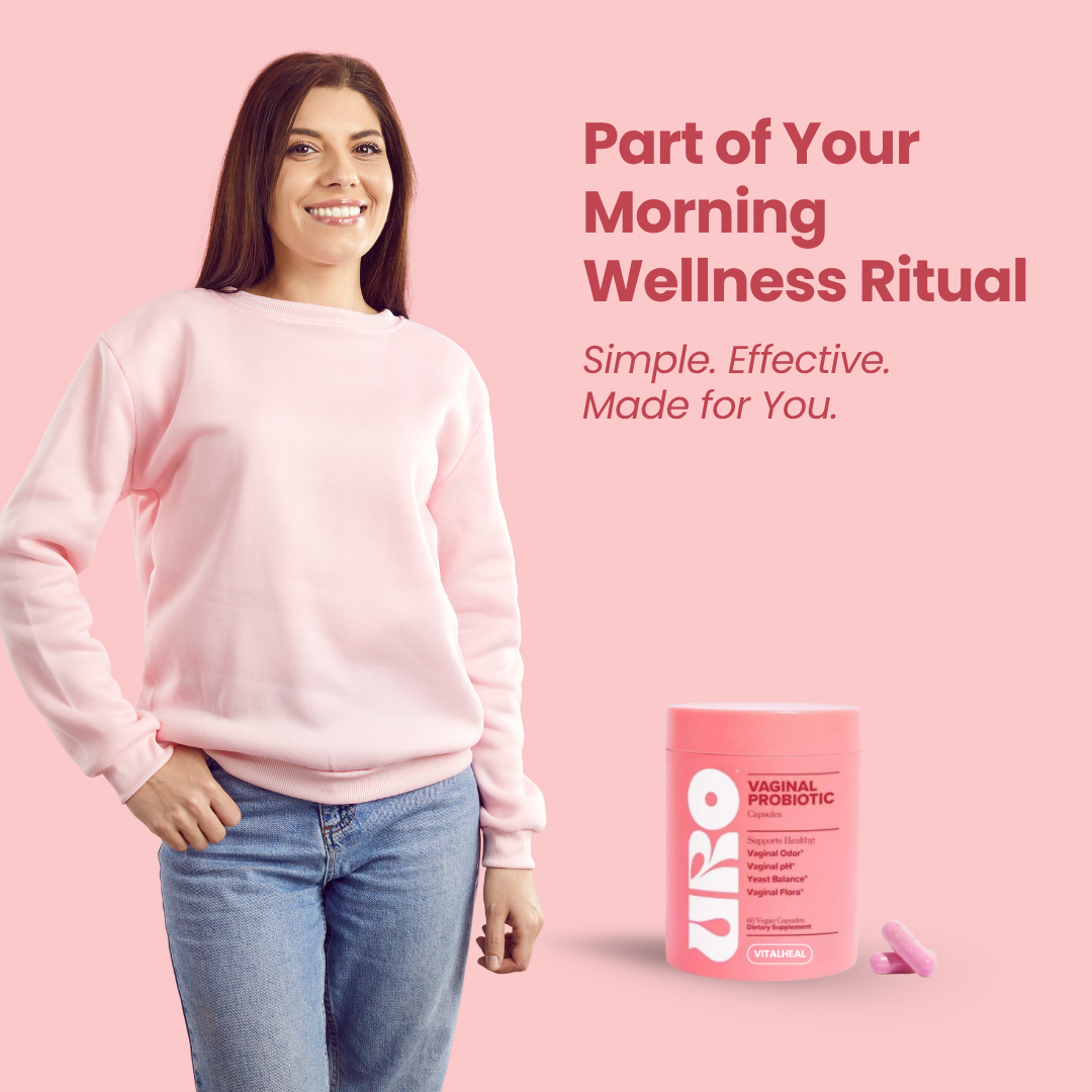 URO Vaginal Probiotic Capsules – Women’s Daily Supplement with 5 Billion CFUs for pH & Odor Balance